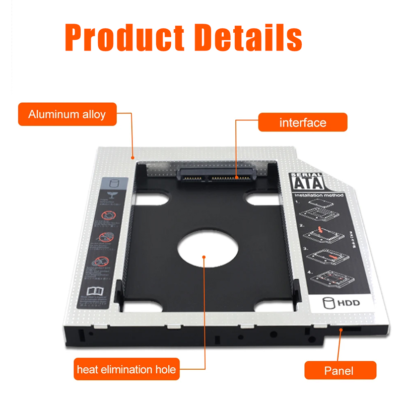 HDD SSD Caddy Adapter SATA 3.0 - đánh giá và giá Laptop Accessories Organizer