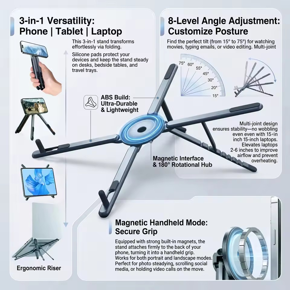 Portable Magnetic Phone Holder - đánh giá và giá Laptop Accessories Organizer
