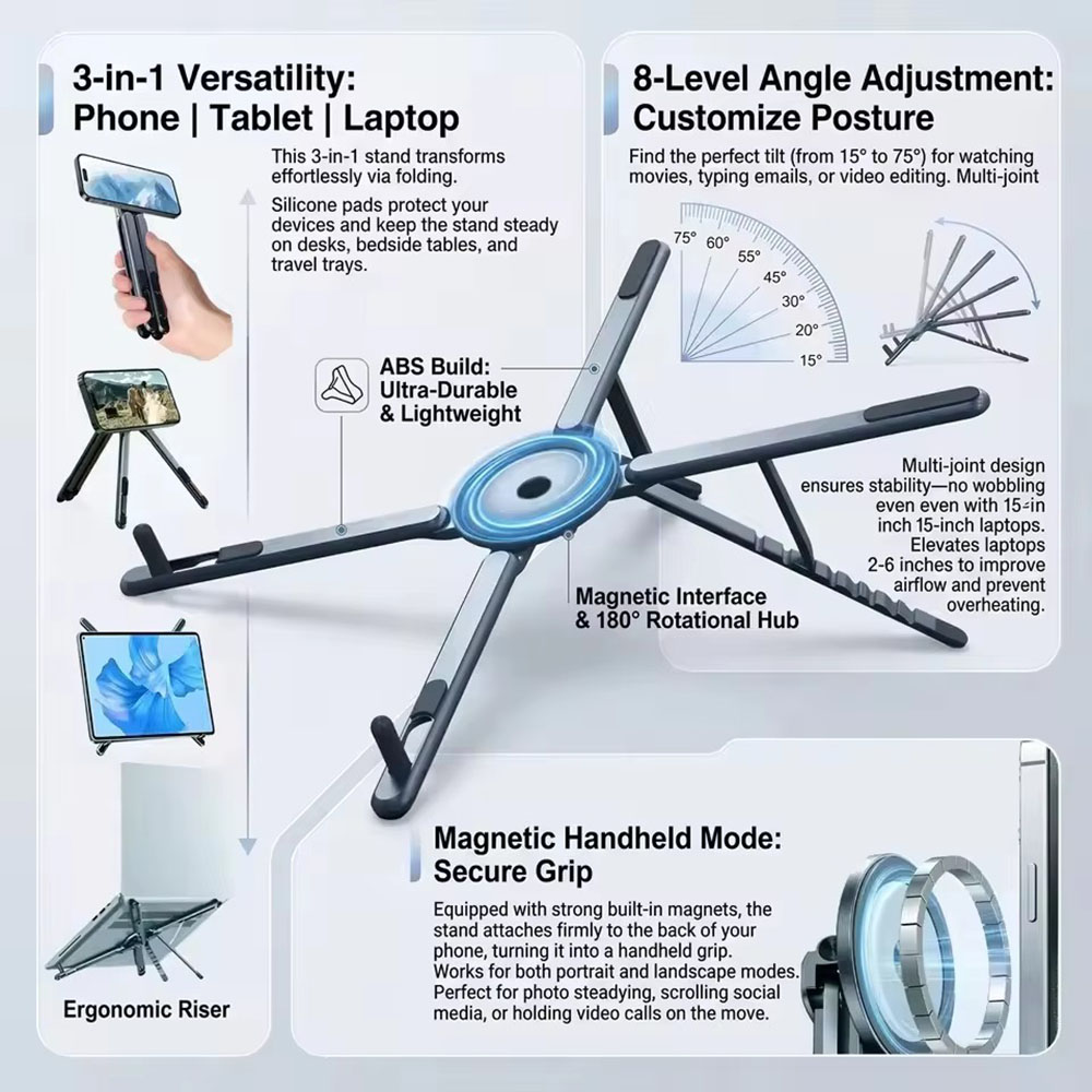 Portable Magnetic Phone Holder - đánh giá và giá Laptop Accessories Organizer